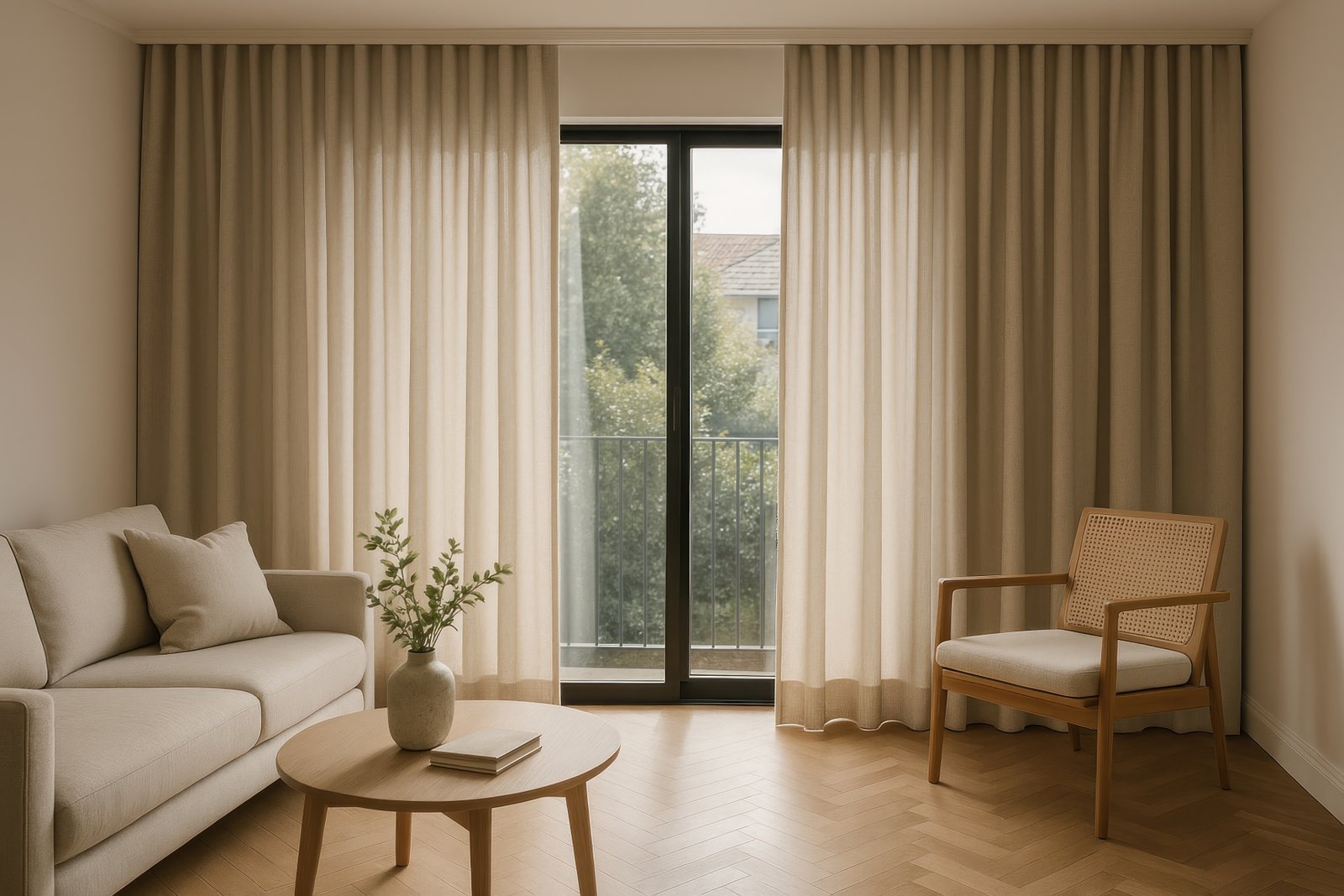 Ambiente com cortina elegante