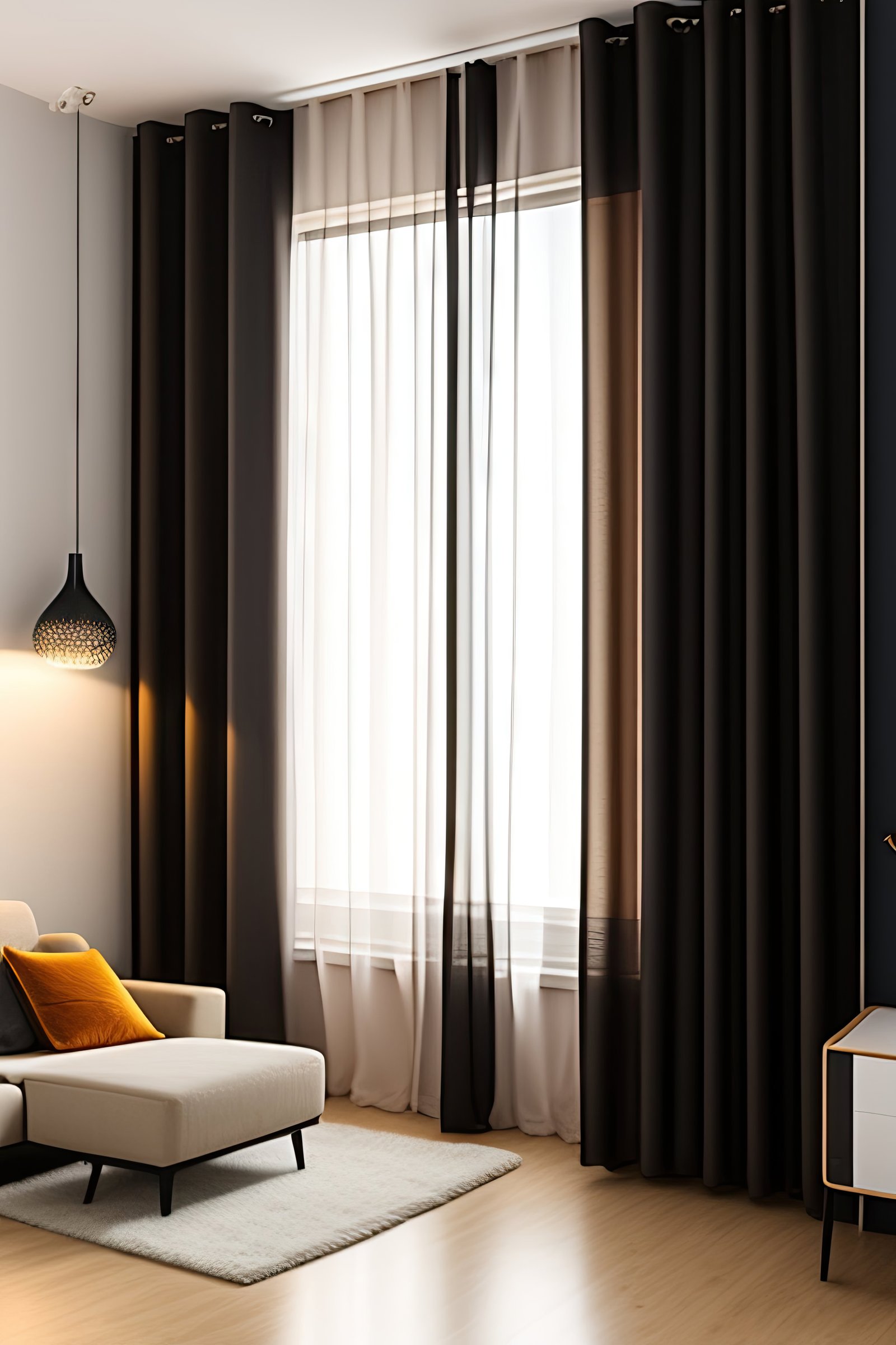 Cortina blackout em ambiente interno